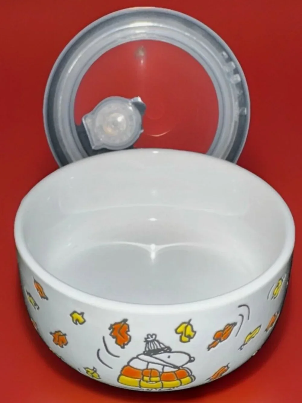 NWT Peanuts 2 Snoopy bowl covered set Halloween and Candy Puffer Coat 2 pc